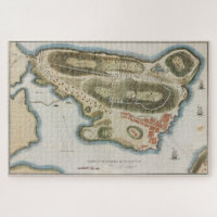 Vintage Map of The Battle of Bunker Hill (1826)