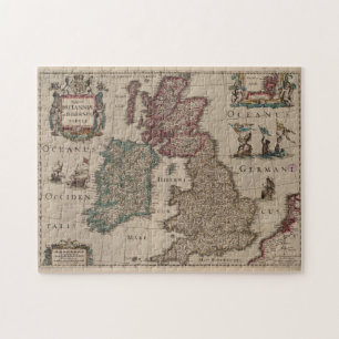 Vintage Map of The British Isles (1617) Jigsaw Puzzle