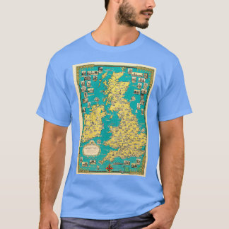Vintage Map of The British Isles circa 1939 HQ pic T-Shirt