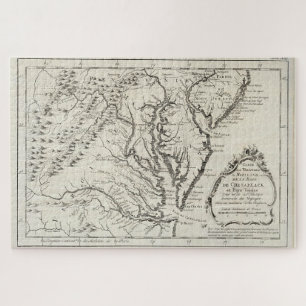 Vintage Map of The Chesapeake Bay (1780) Jigsaw Puzzle
