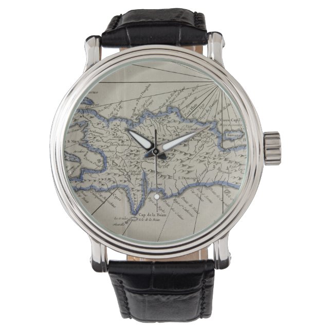 Vintage Map of The Dominican Republic (1750) Watch (Front)