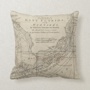 Vintage Map of The Florida Keys (1771) Cushion