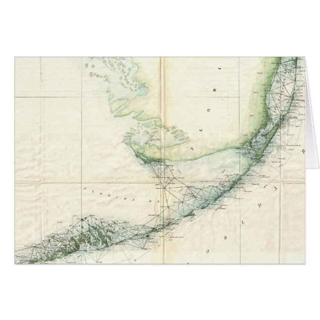 Vintage Map of The Florida Keys (1859) (Front Horizontal)