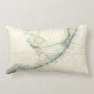 Vintage Map of The Florida Keys (1859) Lumbar Cushion