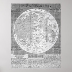 Vintage Map of The Moon (1645) Poster