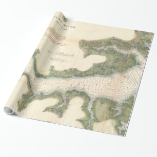 Vintage Map of The Neuse River (1874) Wrapping Paper