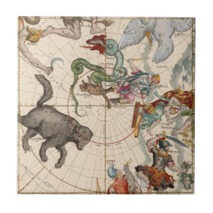 Vintage Map of the North Pole Tile