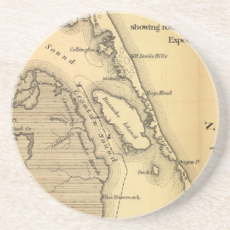 Vintage Map of The Outer Banks (1862) Coaster