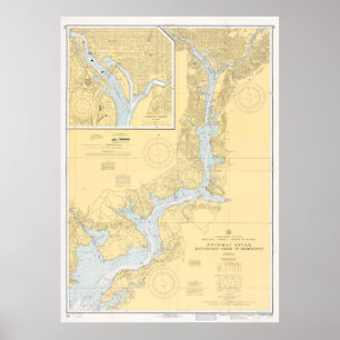 Vintage Map of the Potomac River (1968) Poster