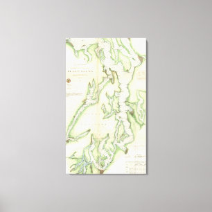 Vintage Map of The Puget Sound (1867) Canvas Print