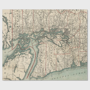 Vintage Map of The Puget Sound (1910) Wrapping Paper