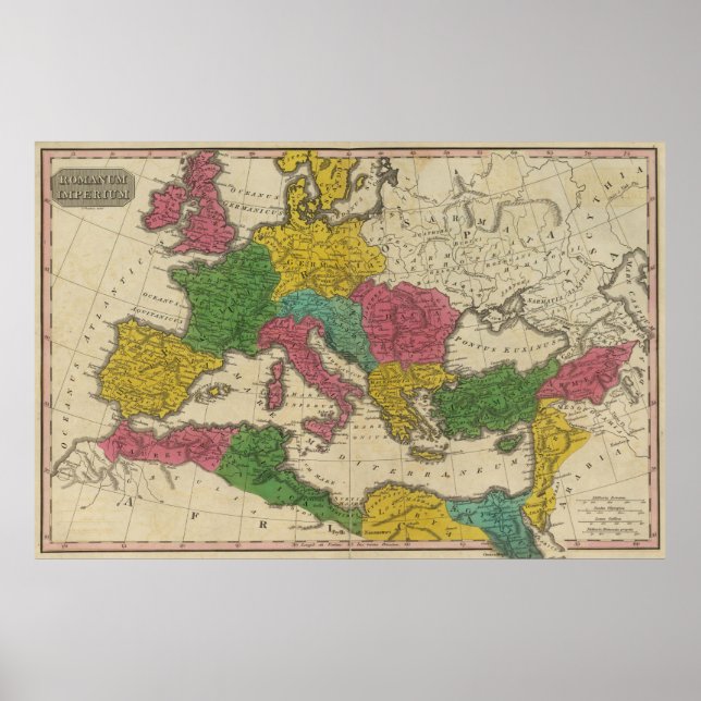 Vintage Map of The Roman Empire (1831) Poster (Front)