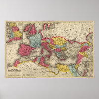 Vintage Map of The Roman Empire (1875)