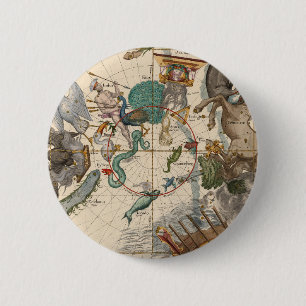 Vintage Map of the South Pole 6 Cm Round Badge