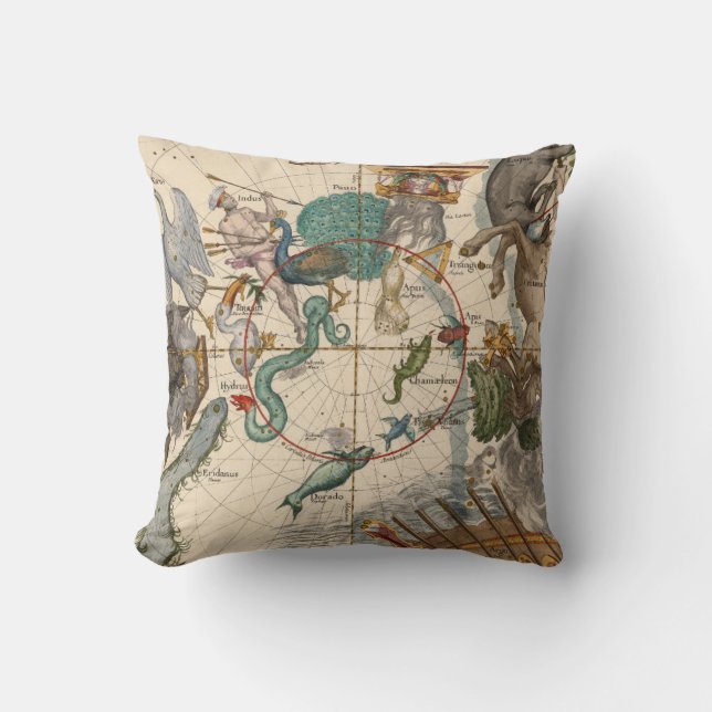 Vintage Map of the South Pole Cushion (Front)