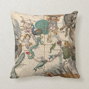 Vintage Map of the South Pole Cushion