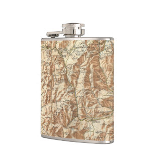 Vintage Map of The White Mountains (1937) Hip Flask