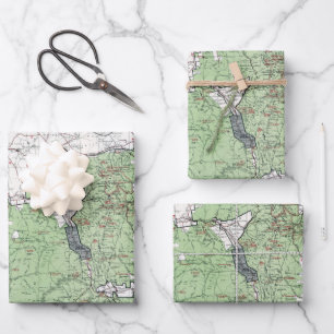 Vintage map of the White Mountains Poster Wrapping Paper Sheet