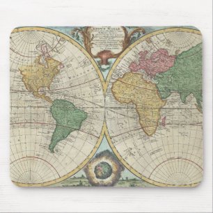 Vintage Map of The World (1744) Mouse Pad