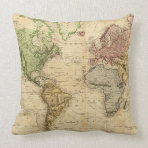 Vintage Map of The World (1831) Cushion
