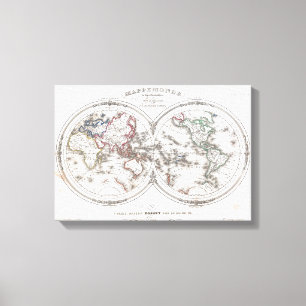Vintage Map of The World (1848) Canvas Print