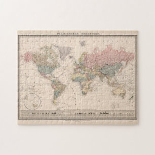Vintage Map of The World (1852) Jigsaw Puzzle