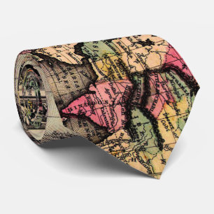 Vintage Map of The World (1864) - Stylised Tie