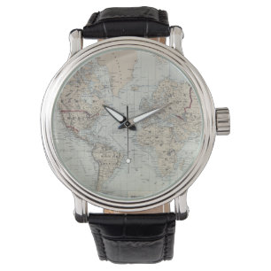 Vintage Map of The World (1875) Watch