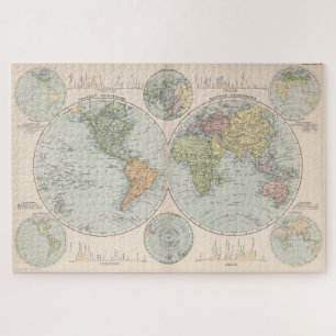 Vintage Map of The World (1892) Jigsaw Puzzle