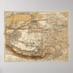 Vintage Map of Tibet (1906) Poster