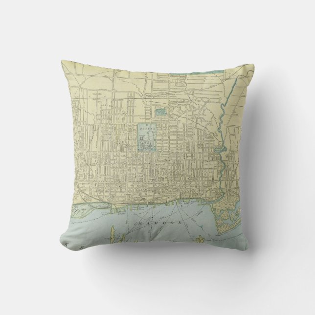 Vintage Map of Toronto (1901) Cushion (Front)
