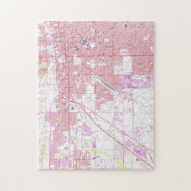 Vintage Map of Tucson Arizona (1957) Jigsaw Puzzle (Vertical)