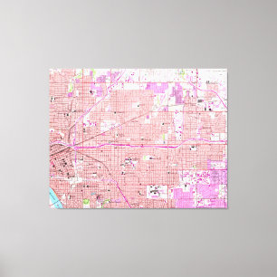 Vintage Map of Tulsa Oklahoma (1954) Canvas Print