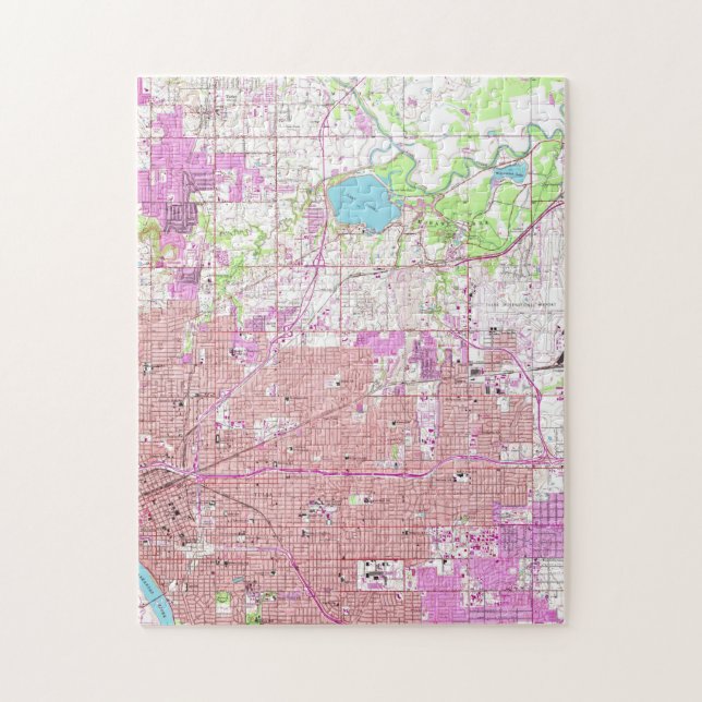 Vintage Map of Tulsa Oklahoma (1954) Jigsaw Puzzle (Vertical)