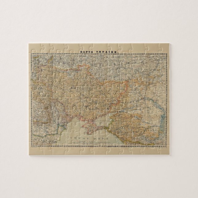 Vintage Map of Ukraine (1918) Jigsaw Puzzle (Horizontal)