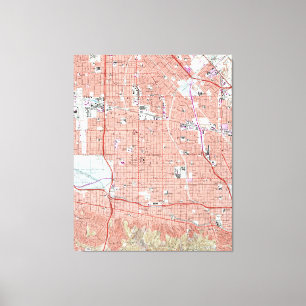 Vintage Map of Van Nuys California (1966) Canvas Print