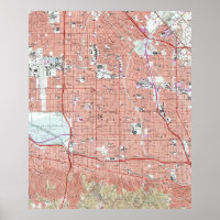 Vintage Map of Van Nuys California (1966)