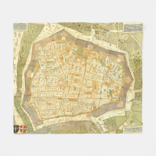 Vintage Map of Vienna Austria (1547) Fleece Blanket
