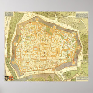 Vintage Map of Vienna Austria (1547) Poster