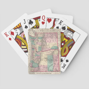 Vintage Map of Washington and Oregon (1875) Playing Cards