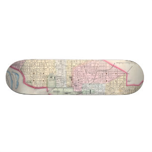 Vintage Map of Washington D.C. (1864) Skateboard