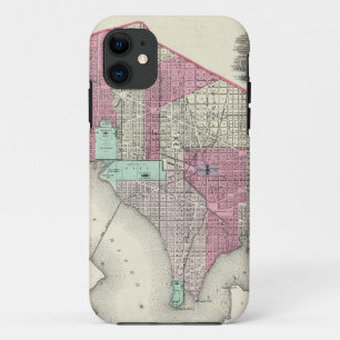 Vintage Map of Washington D.C. (1866) Case-Mate iPhone Case