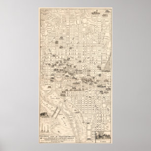 Vintage Map of Washington D.C. (1914) Poster
