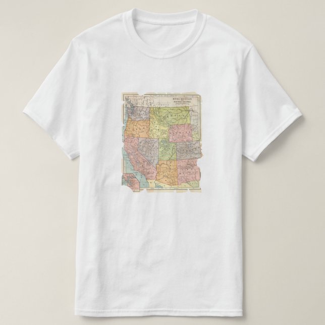 Vintage map of Western States T-Shirt (Design Front)