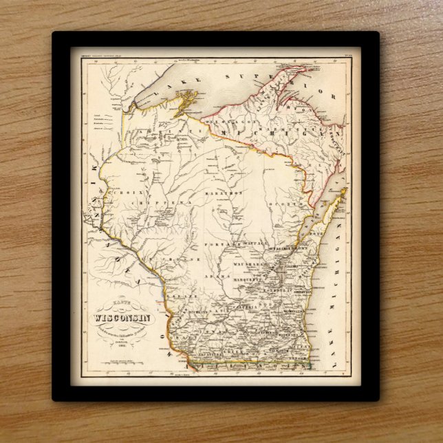 Vintage map of Wisconsin 1852 Poster (Creator Uploaded)
