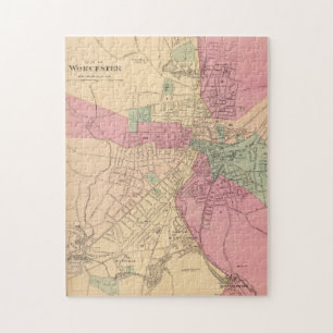 Vintage Map of Worcester MA (1871) Jigsaw Puzzle