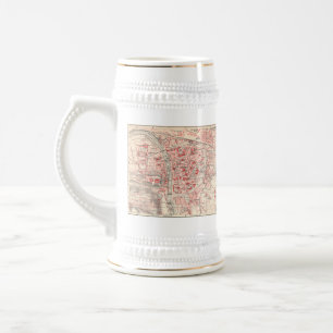 Vintage Map of Wurzburg Germany (1905) Beer Stein