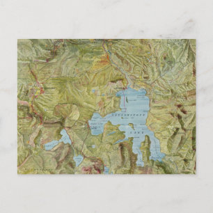 Vintage Map of Yellowstone National Park (1898) Postcard