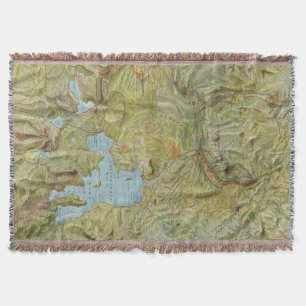 Vintage Map of Yellowstone National Park (1898) Throw Blanket
