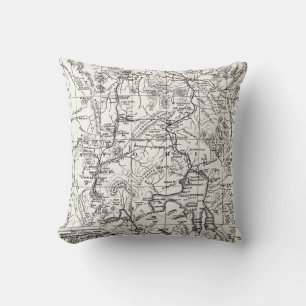 Vintage Map of Yellowstone National Park Cushion